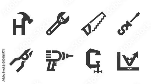 Slika na platnu Tools icons set for construction work 2.