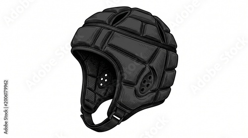 Lightweight rugby scrum cap with padded protection isolated on white background, designed for comfort and head safety during play.