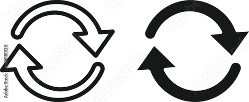 Fotografía Two circular arrows forming a cycle icon representing progress and movement for