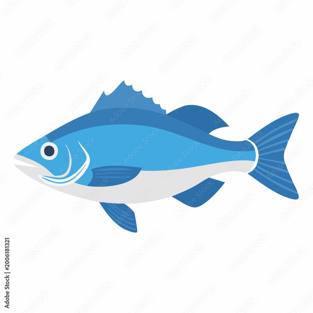 Fototapeta premium Blue Fish Illustration