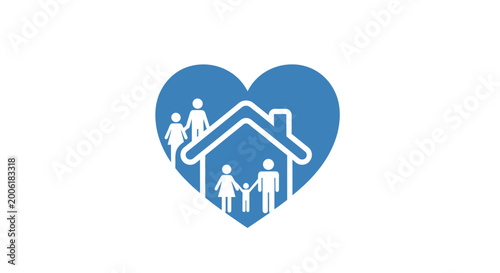 Canvastavla Family Home Heart Love Symbol.