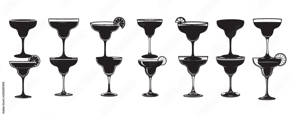Φωτογραφία margarita glass silhouette vector illustration