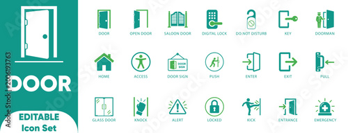 Fotografi Door icon set