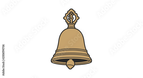 Konstfotografi Golden Buddhist Temple Bell Instrument.