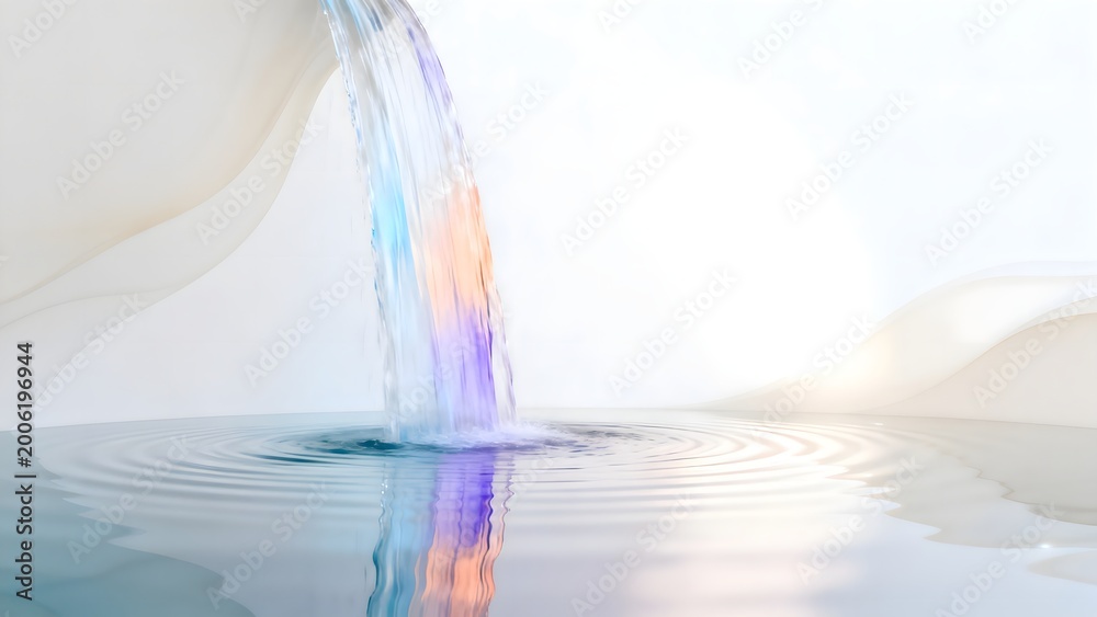 Naklejka premium Colorful water flow creating ripples