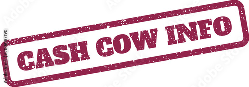 Obraz na plátně A textured rectangular seal with CASH COW INFO text, representing highly profita