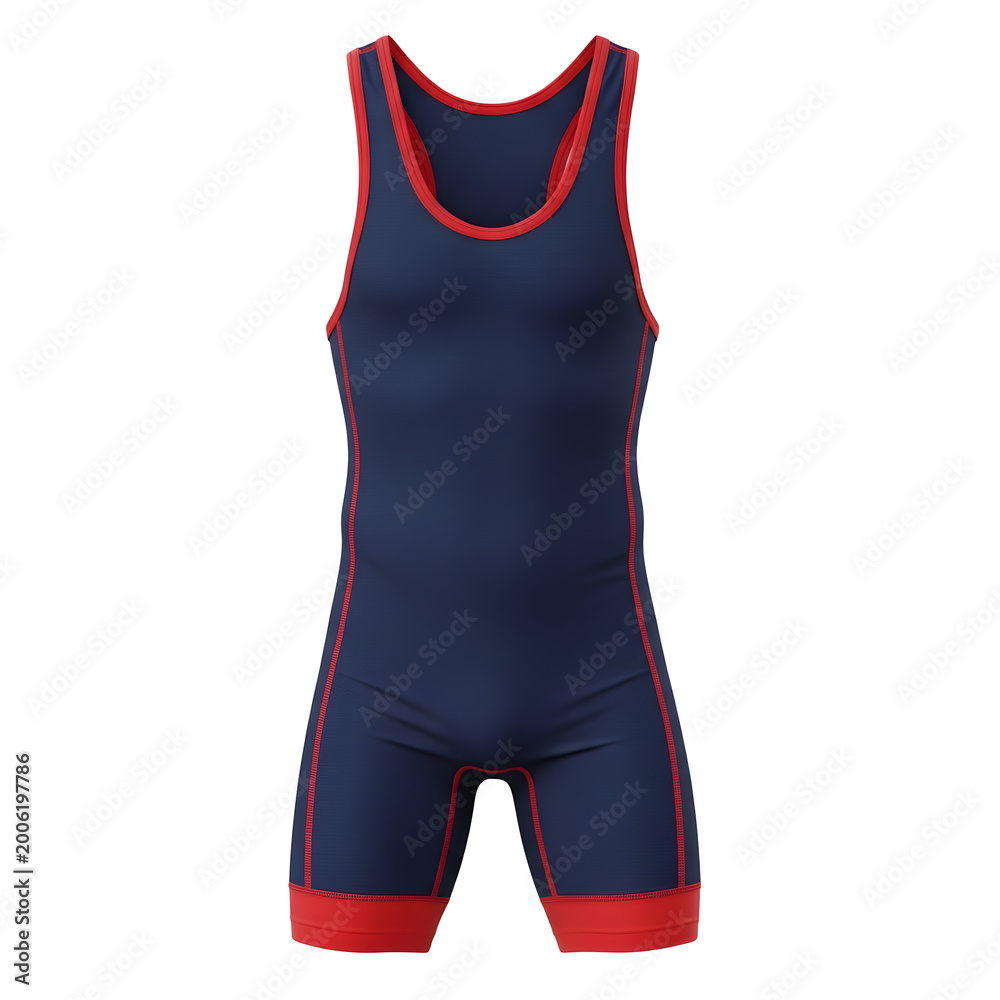 Fototapeta premium Wrestling singlet on black background isolated on transparent background
