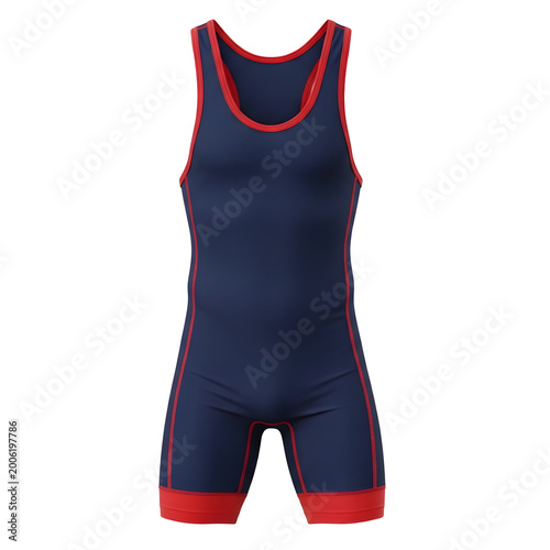 Wrestling singlet on black background isolated on transparent background