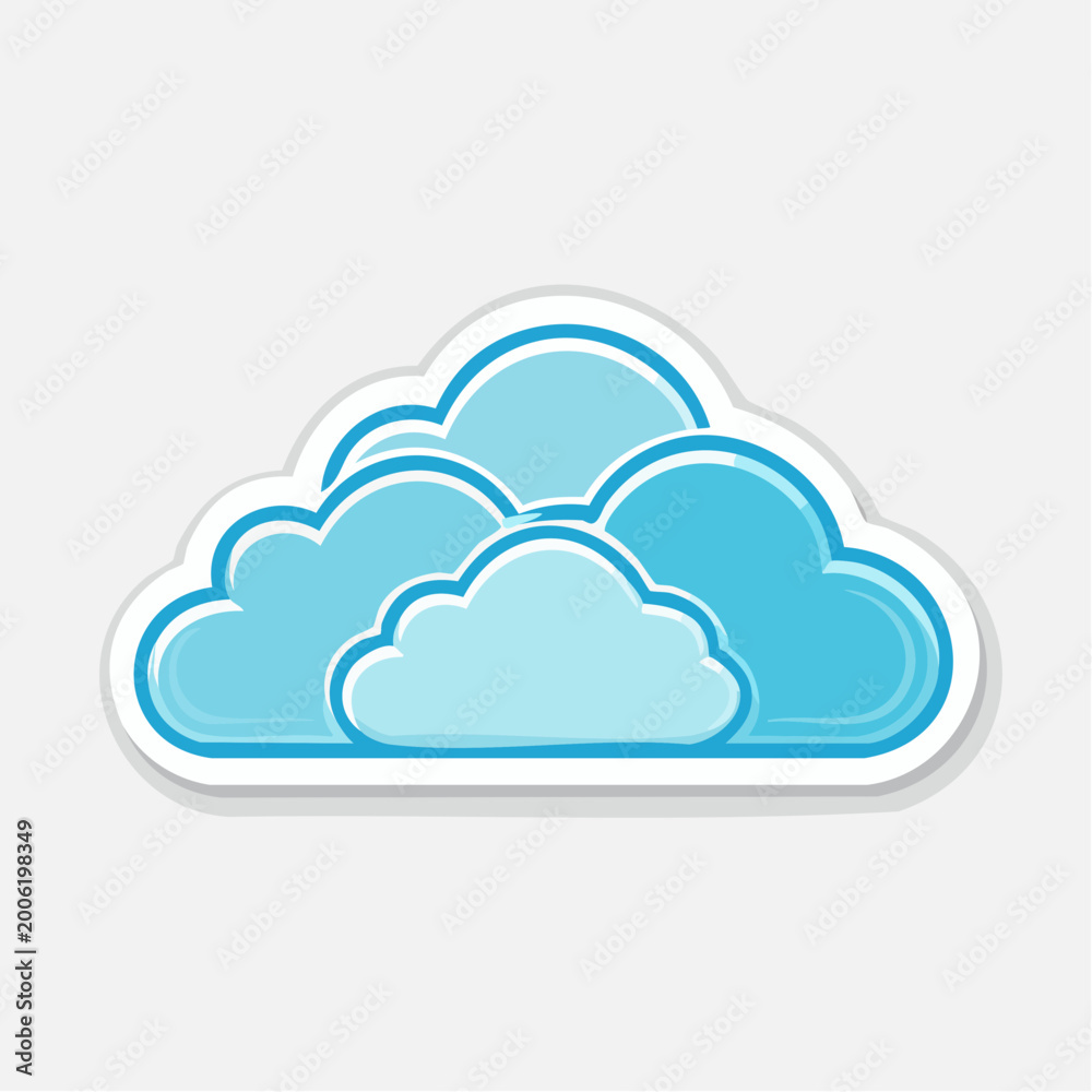 Fototapeta premium Stylized Blue Clouds Icon