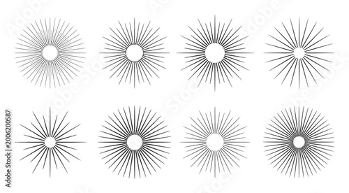 Canvastavla Radial Sunburst Patterns Vector Illustration