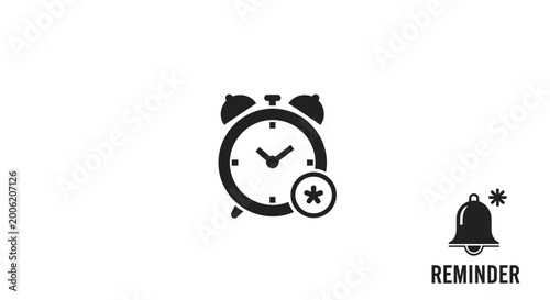 Εκτύπωση καμβά Alarm clock with reminder bell icon.