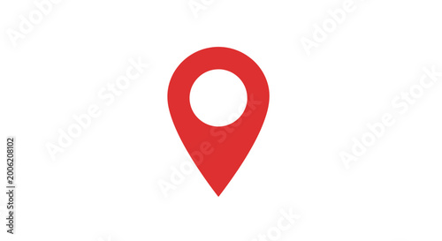 Red Location Pin Icon Symbol.