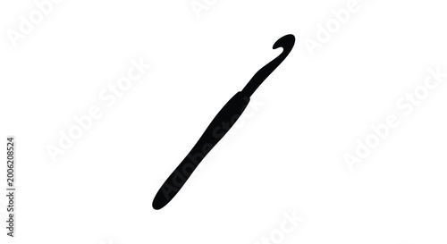 Vászonkép Crochet hook silhouette on a white background