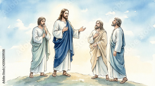 Elegant grand painting of Jesus predicting His death thrice with solemn grace.