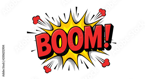 Принти на полотні Comic boom explosion, cartoon speech bubble, pop art vector graphic