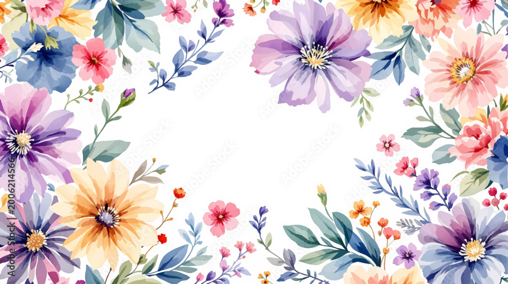 Obraz premium Vintage style flower frame with elegant soft petals