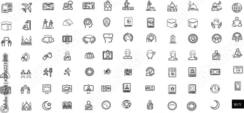 Φωτογραφία Enhance your design projects with this premium Umrah & Hajj icons set