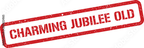 Schilderij op canvas Distressed rectangular rubber stamp indicating a charming jubilee old item or di