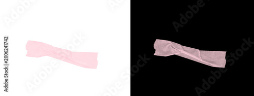 Wavy Glowing Pink Ribbon Tape Strip on Dual Background