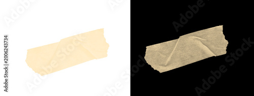 Beige Masking Tape Piece with Torn Edges