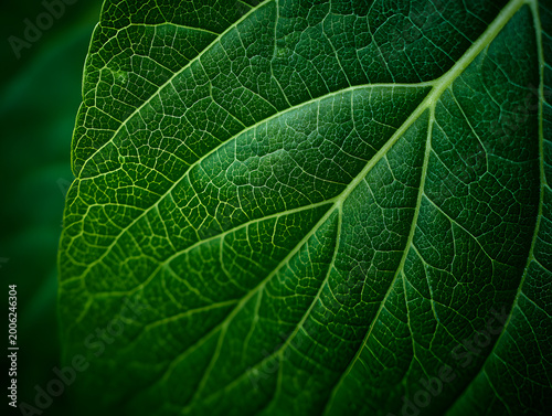Close view of a green leaf showing veins and texture during daylight hours in a natural setting