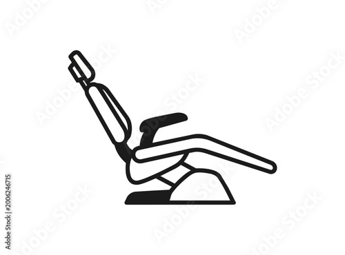 Dental chair icon illustration on black background