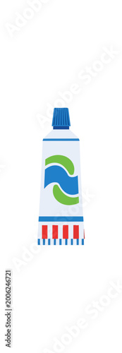 Toothpaste tube graphic illustration isolated on black background