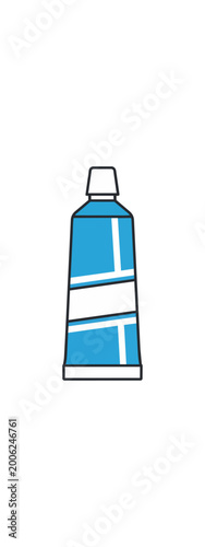 Toothpaste tube illustration on black background