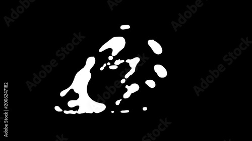 Flash fx, hand drawn cartoon smoke blast, sparkle shine explosion with liquid water drop 2d animation, alpha channel transparent background in 4k for games, movies, anime and comic action fx