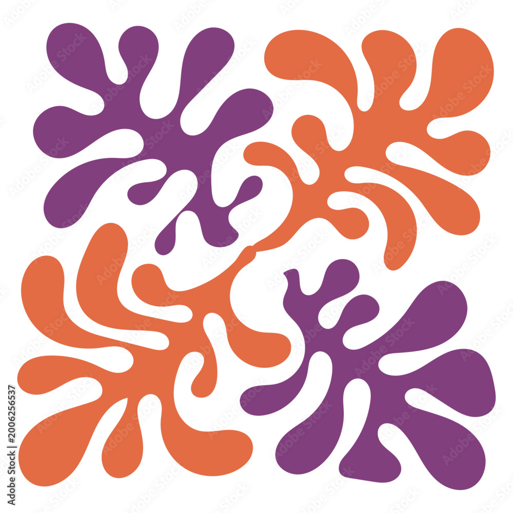 Naklejka premium Abstract Organic Leaf Motif Illustration
