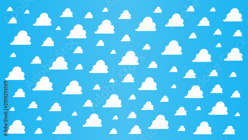 Φωτογραφία Abstract White Clouds Cartoon on Blue Sky Background