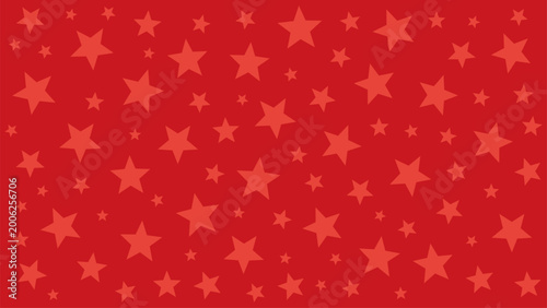 Abstract Star Pattern on Red Background. Vector seamless texture for interior, decorative, banner, cover, card.
