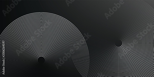 Geometric pattern black technology background with circles