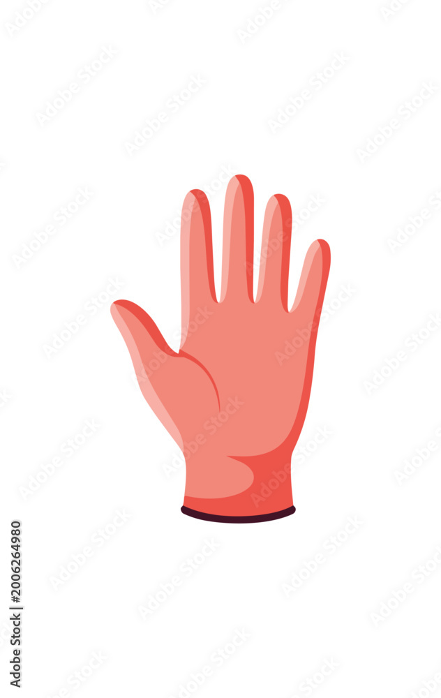 Fototapeta premium Cartoon hand with palm out on black background