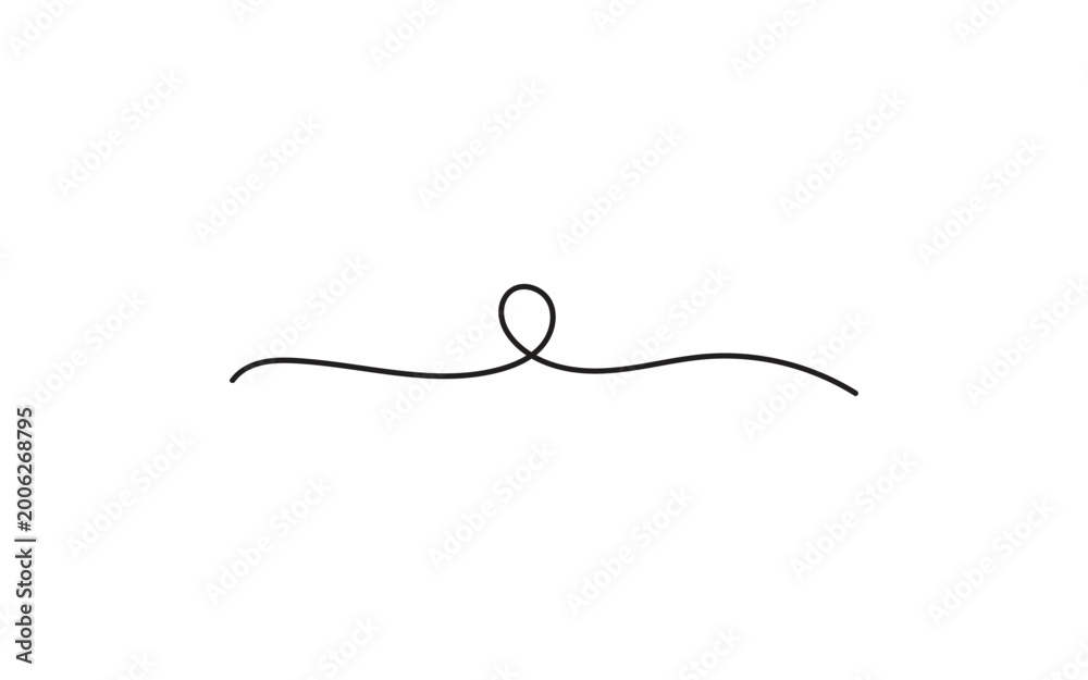 Obraz premium Minimal Single Loop Decorative Divider Line Vector