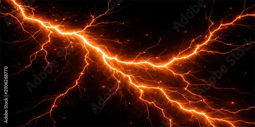 Bild auf Leinwand A vibrant illustration of lightning in the night sky capturing the raw electrica