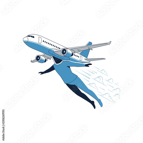 Cuadro en lienzo Airplane Person Flying