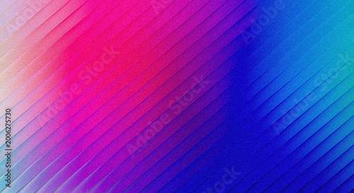 Abstract background with diagonal lines and a vibrant gradient transition from pink to blue with a grainy texture