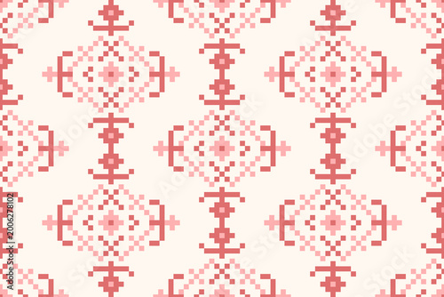 Seamless pixel pink pattern illustration