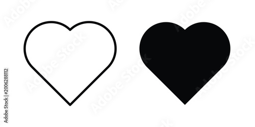 Fotografía Heart shape icon element for design. Vector symbols