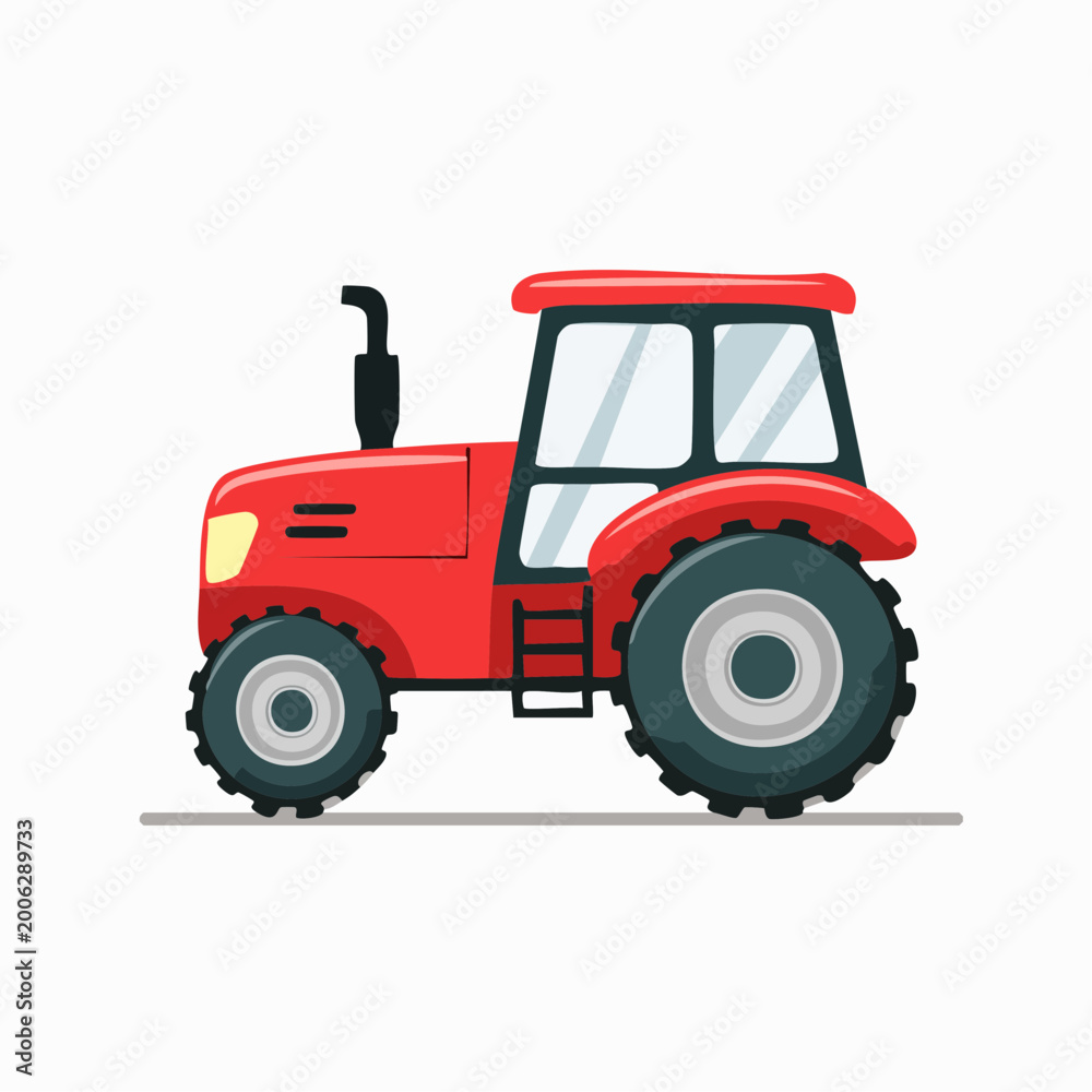 Naklejka premium Red Tractor Illustration