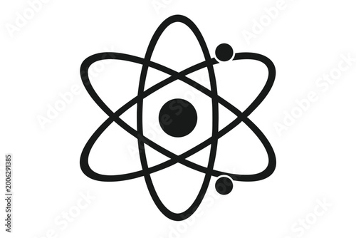 atom silhouette line art vector illustration