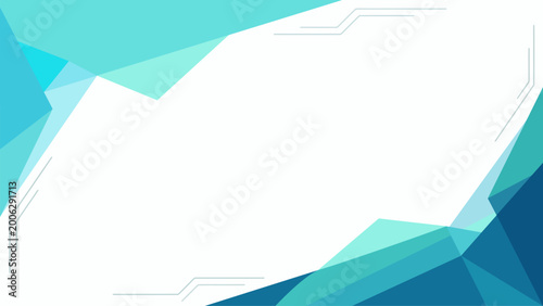 Tableau sur toile Modern abstract background geometric polygon blue turquoise white technology fra