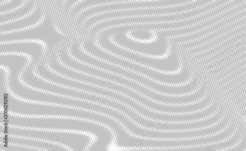 Halftone abstract background, 3D fantasy lines, white gray striped design wit...