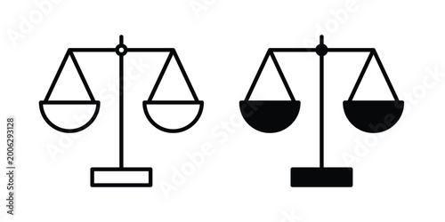 Tableau sur toile Law scale icon element for design. Vector symbols