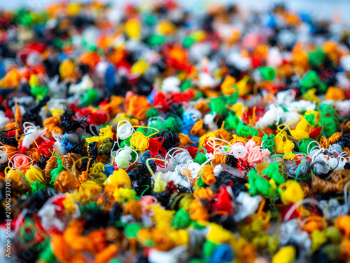 Foto Top view showing a large amount of waste from 3D printing filament