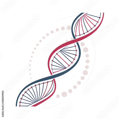 Canvas Print DNA double helix structure, genetic spiral, molecular model, biology icon