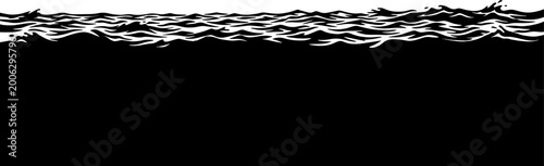 Ocean water waves surface silhouette border