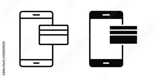 Quadro su tela Mobile payment icon element for design. Vector symbols