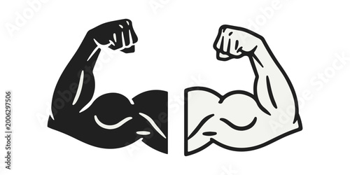 Photos Strong muscular arms flexing illustration